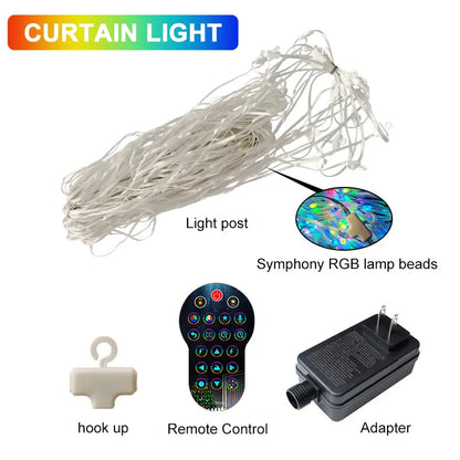 Smart LED RGB Bluetooth Curtain String Lights